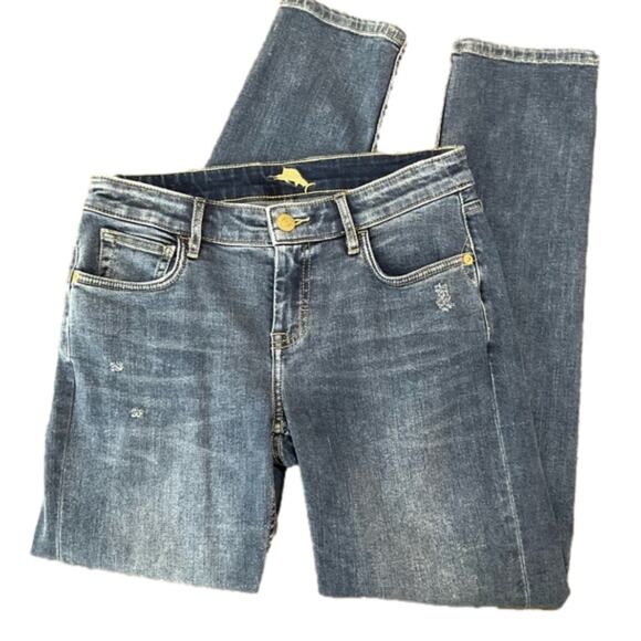 Tommy Bahama Women’s Jeans Slim Boyfriend Mid Shore Raw NWOT - Picture 5 of 9